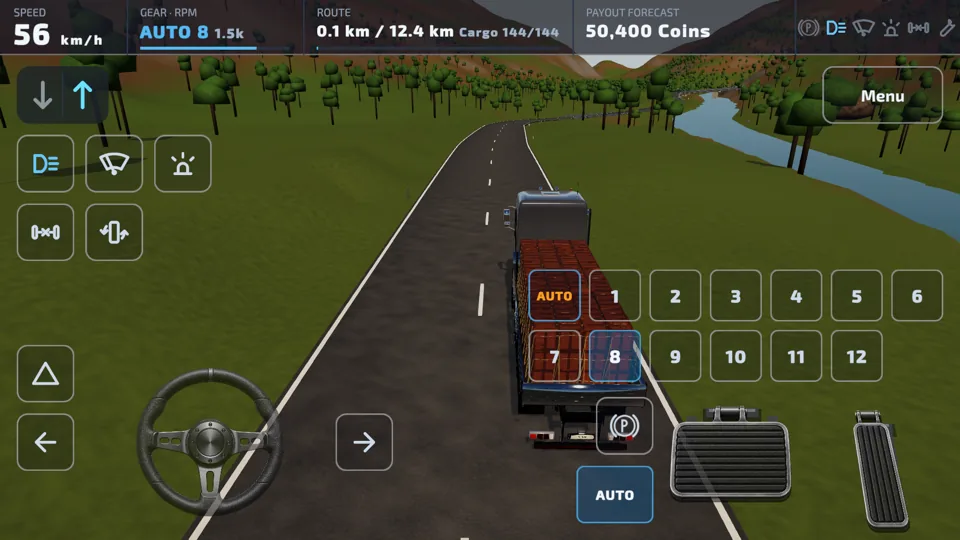 Cargo Truck gameplay with driving controls