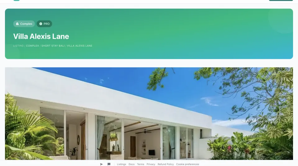 Hunico villa detail page